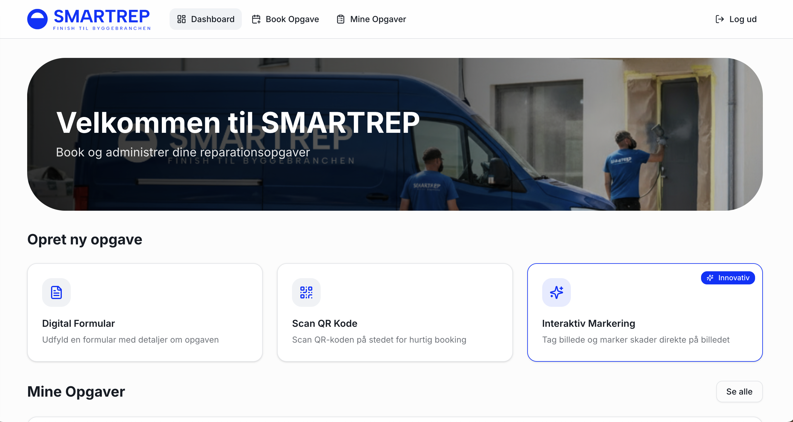 SMARTREP Kundeportal Dashboard